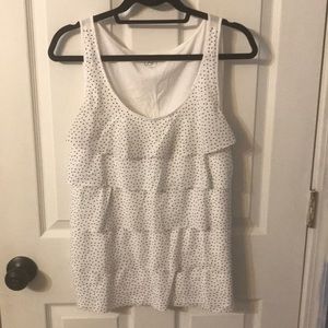 Loft black and white polka dot shirt